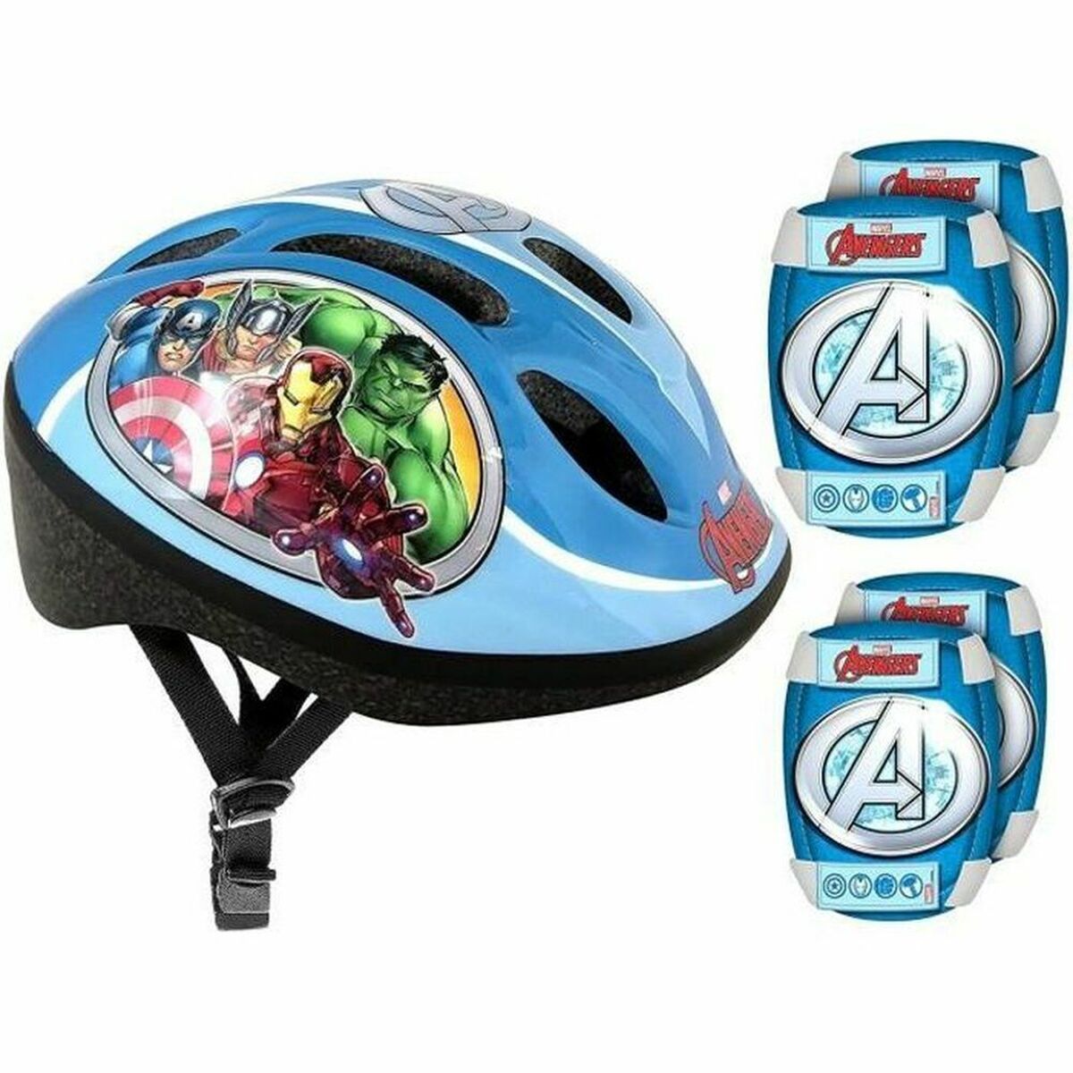 KALINDRA | BB. Set of helmets and knee pads Stamp AVENGERS