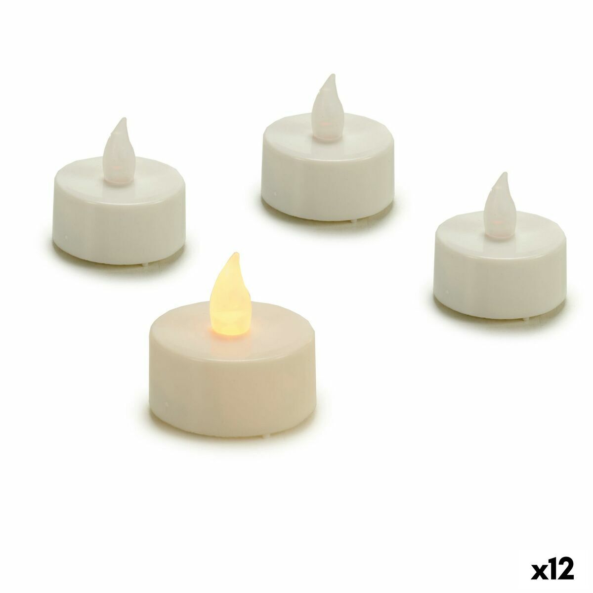 KALINDRA | BB. Candle Set Gift Decor White 4 x 4 x 3,7 cm 13,5 x 17 x 4 cm LED (12 Units)