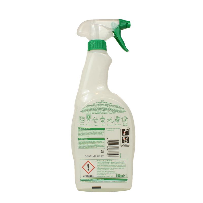 CIF. Crème spray multi-usage Green Active. Contenu 650 ml