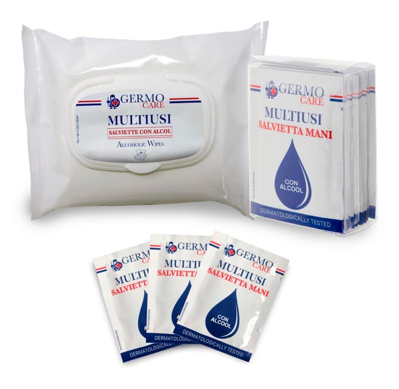 KALINDRA | Germo. Lingette désinfectante et nettoyante multi-usage pour les mains. 20 pièces KALINDRA | Germo. Lingette désinfectante et nettoyante multi-usage pour les mains. 20 pièces
