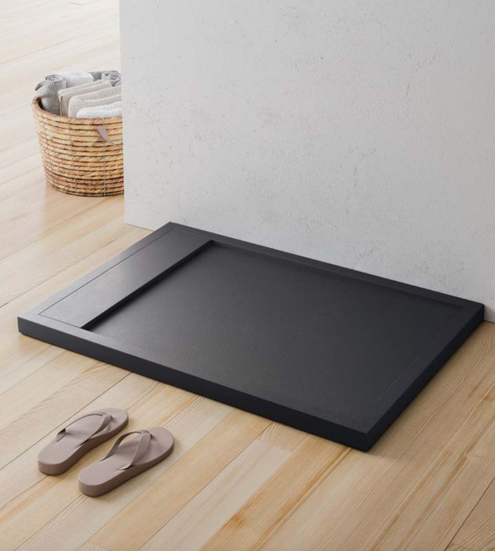 BLUELINE | Verre. Rug. Receveurs de douche en PlyLite. Version XL : humide &amp; sec / double flux