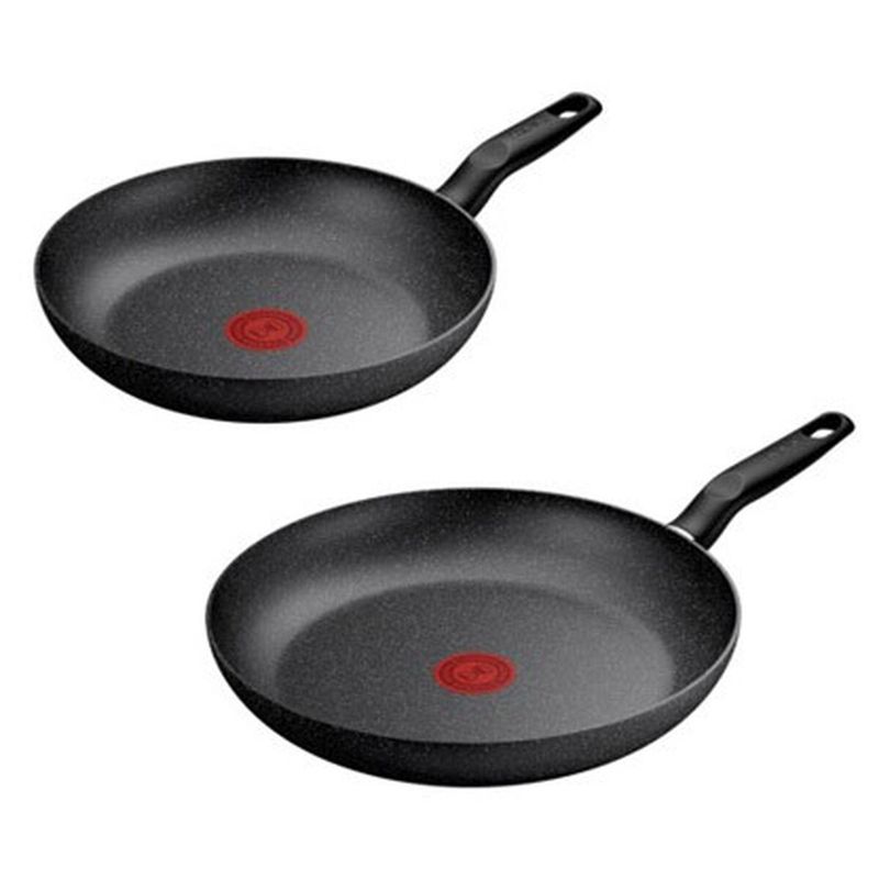 KALINDRA | BB. Pan Tefal DARK ESSENTIAL Black Aluminium Ø 24 cm Ø 28 cm 2 Pieces (2 Units)