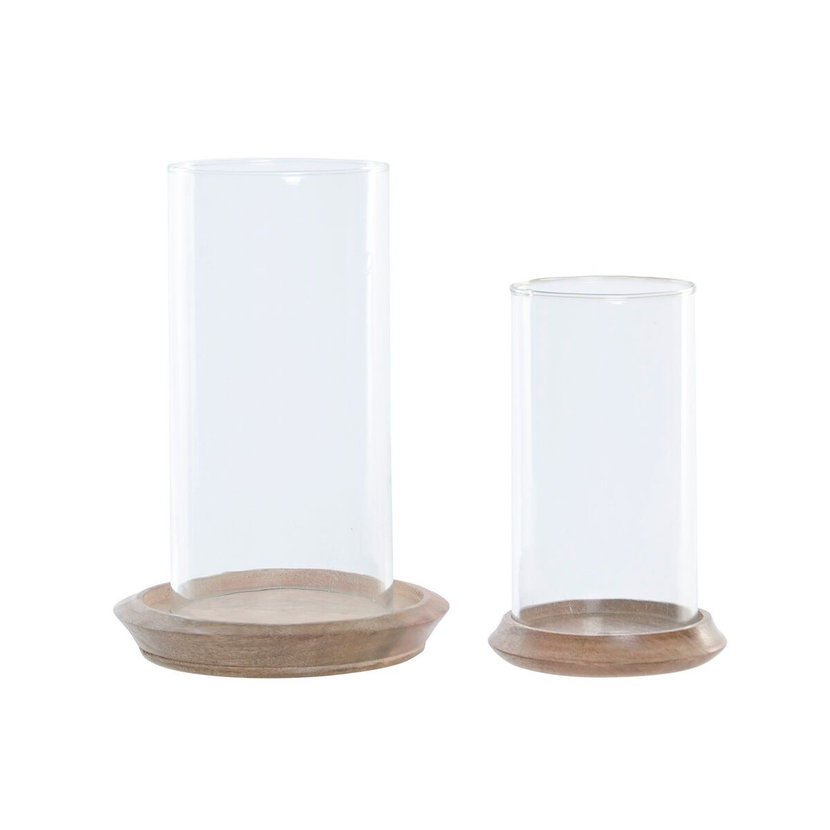 KALINDRA | BB. Candleholder Home ESPRIT Brown Natural Crystal Mango wood 19 x 19 x 26 cm (2 Units)