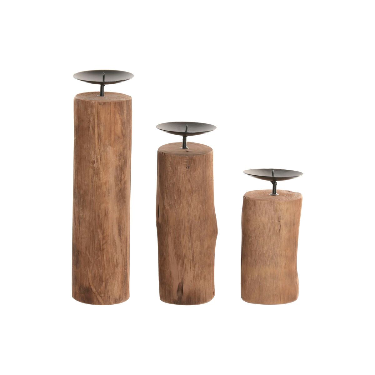 KALINDRA | BB. Table Mat Set Home ESPRIT Brown Black Natural Iron Teak 8 x 8 x 30 cm (3 Units)