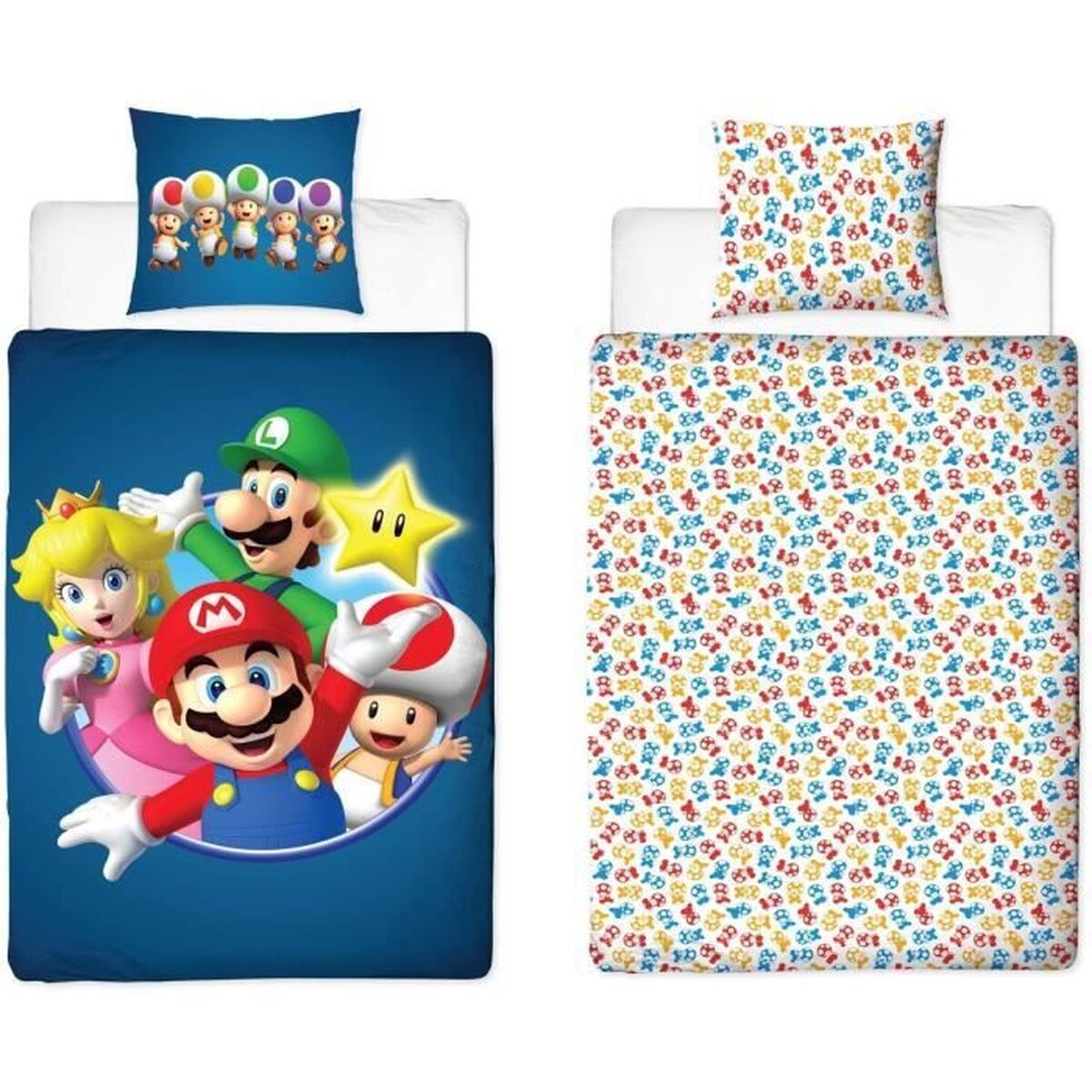 KALINDRA | BB. Duvet cover set Mario Bros 25 x 4 x 30 cm Blue Double 2 Pieces