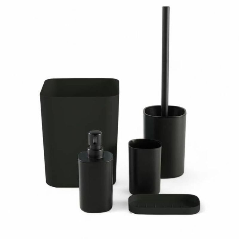 KALINDRA | BB. Bath Set TODAY HOY Black Plastic Modern (5 Units)