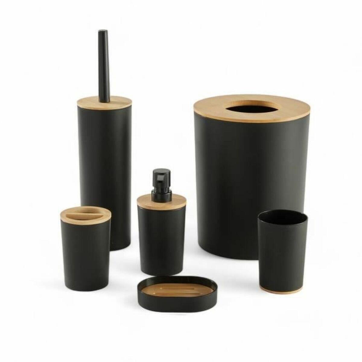 KALINDRA | BB. Bath Set TODAY HOY Black Plastic Modern (6 Units)