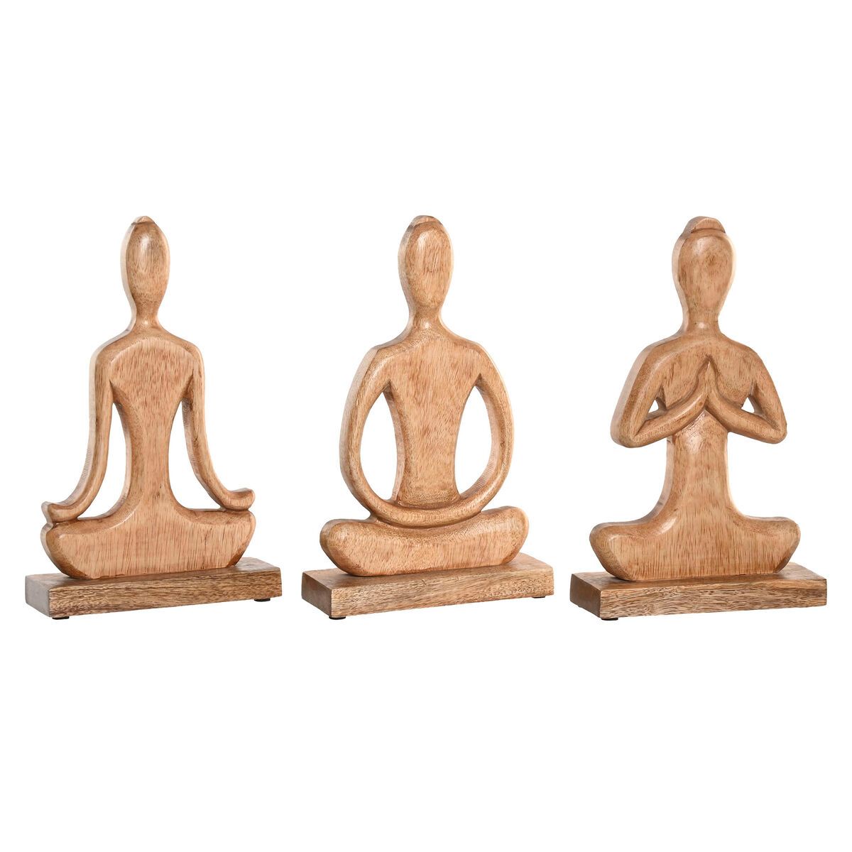 KALINDRA | BB. Figurine Décorative Home ESPRIT Marron Clair Naturel Yoga Arabe 17,7 X 6 X 28,5 CM (3 Unités)