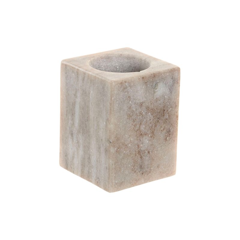 KALINDRA | BB. Toothbrush Holder Home ESPRIT White Brown Marble 7,5 x 7,5 x 10,5 cm