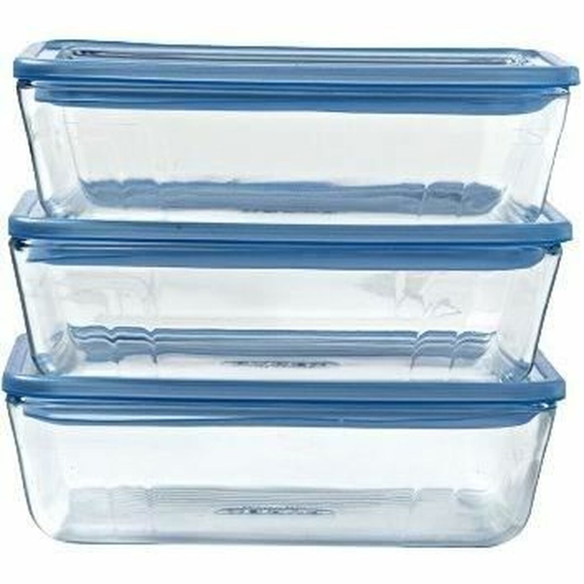 KALINDRA | BB. Set of lunch boxes Pyrex Blue Transparent 800 ml 3 Pieces