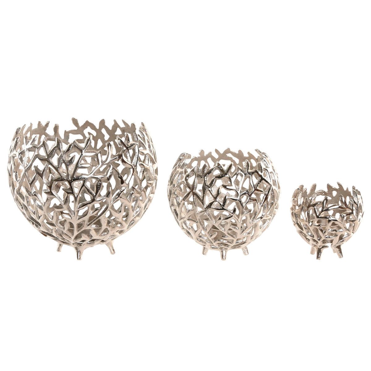 KALINDRA | BB. Candleholder Home ESPRIT Silver Aluminium 20 x 20 x 18 cm