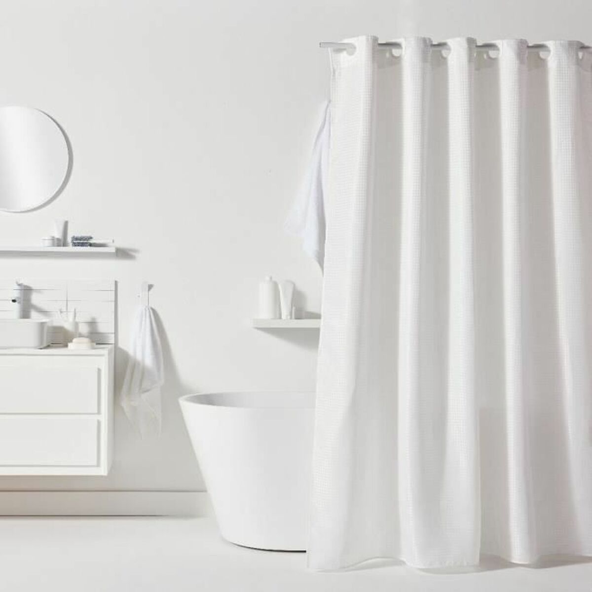 KALINDRA | BB. Shower Curtain TODAY White Polyester 180 x 200 cm (12 Units)