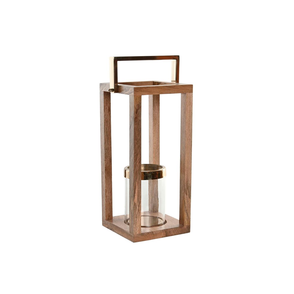 KALINDRA | BB. Candleholder Home ESPRIT Brown Steel Mango wood 25 x 25 x 54 cm