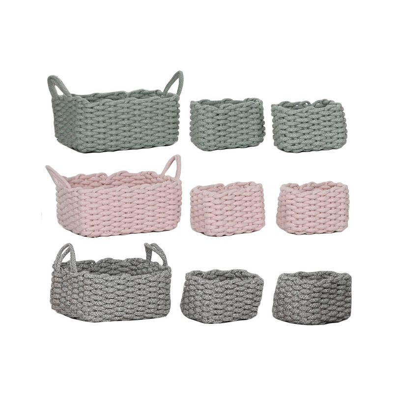 KALINDRA | BB. Basket set Home ESPRIT Rope 32 x 25 x 15 cm