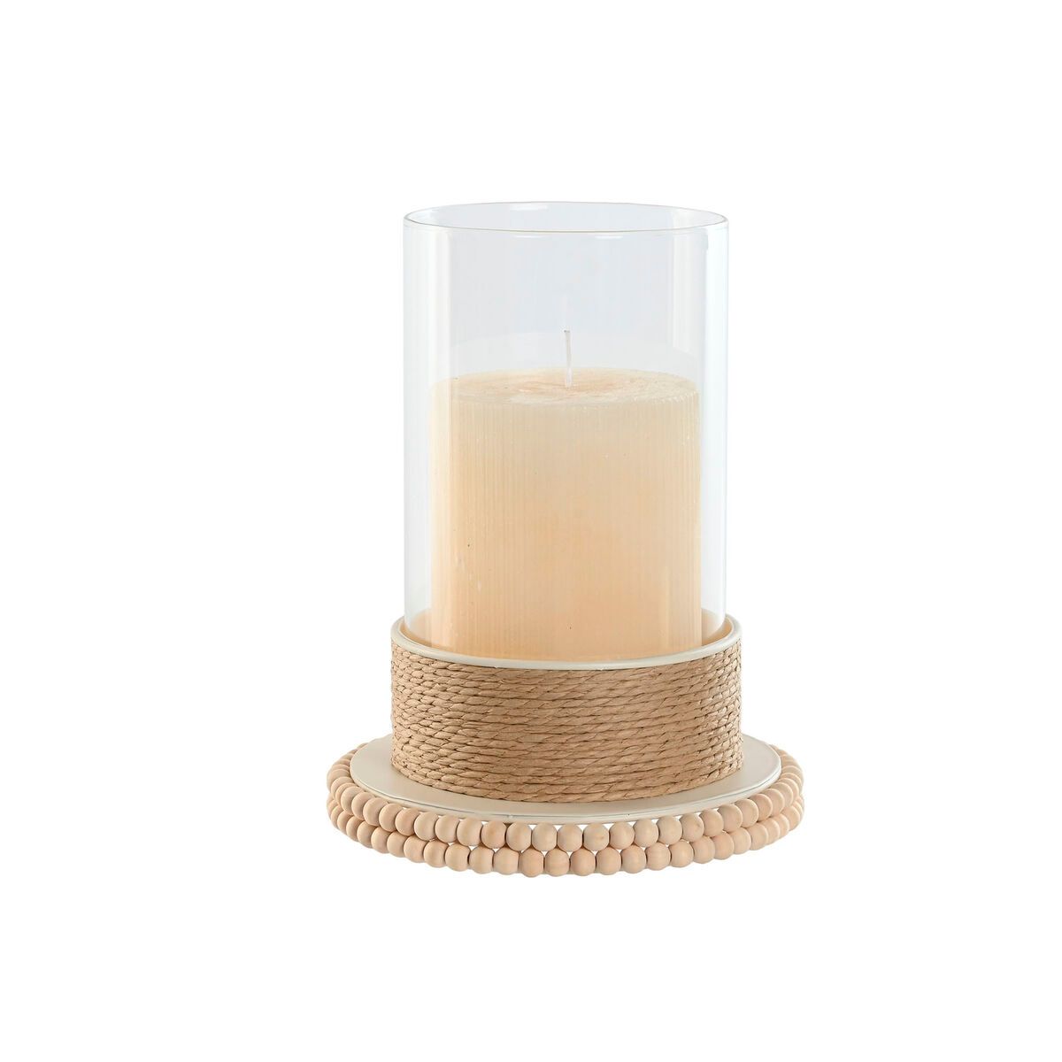 KALINDRA | BB. Candleholder Home ESPRIT Light brown Metal Rope 17 x 17 x 23 cm