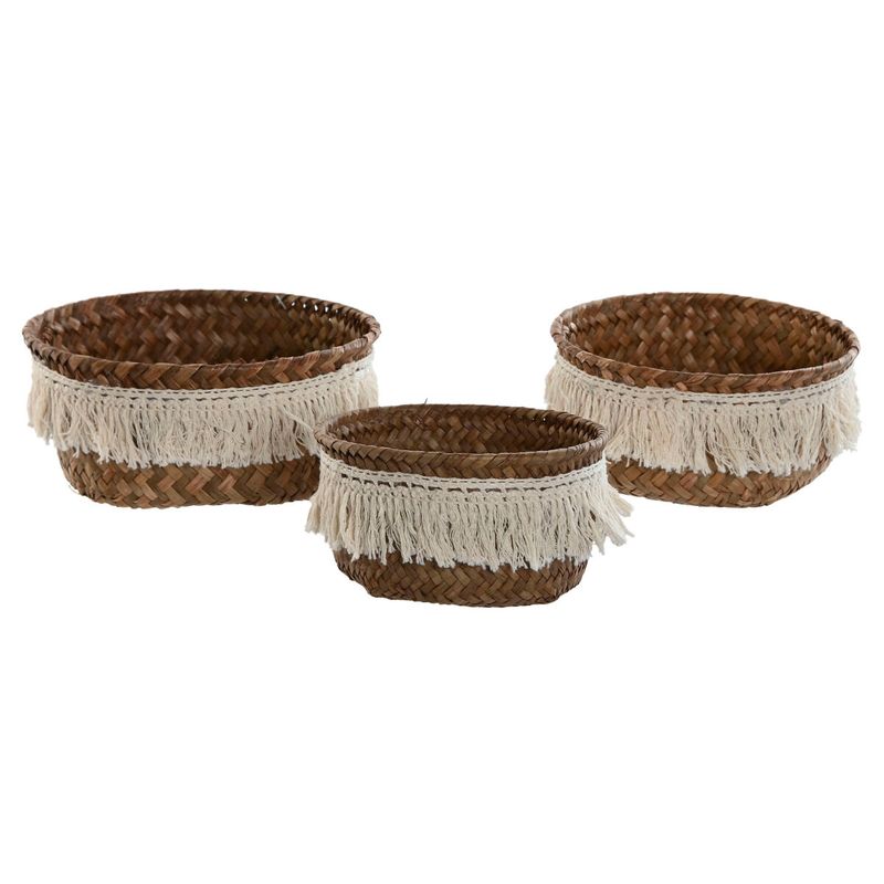 KALINDRA | BB. Basket set Home ESPRIT Natural Fibre Boho Worn 16 x 16 x 6 cm