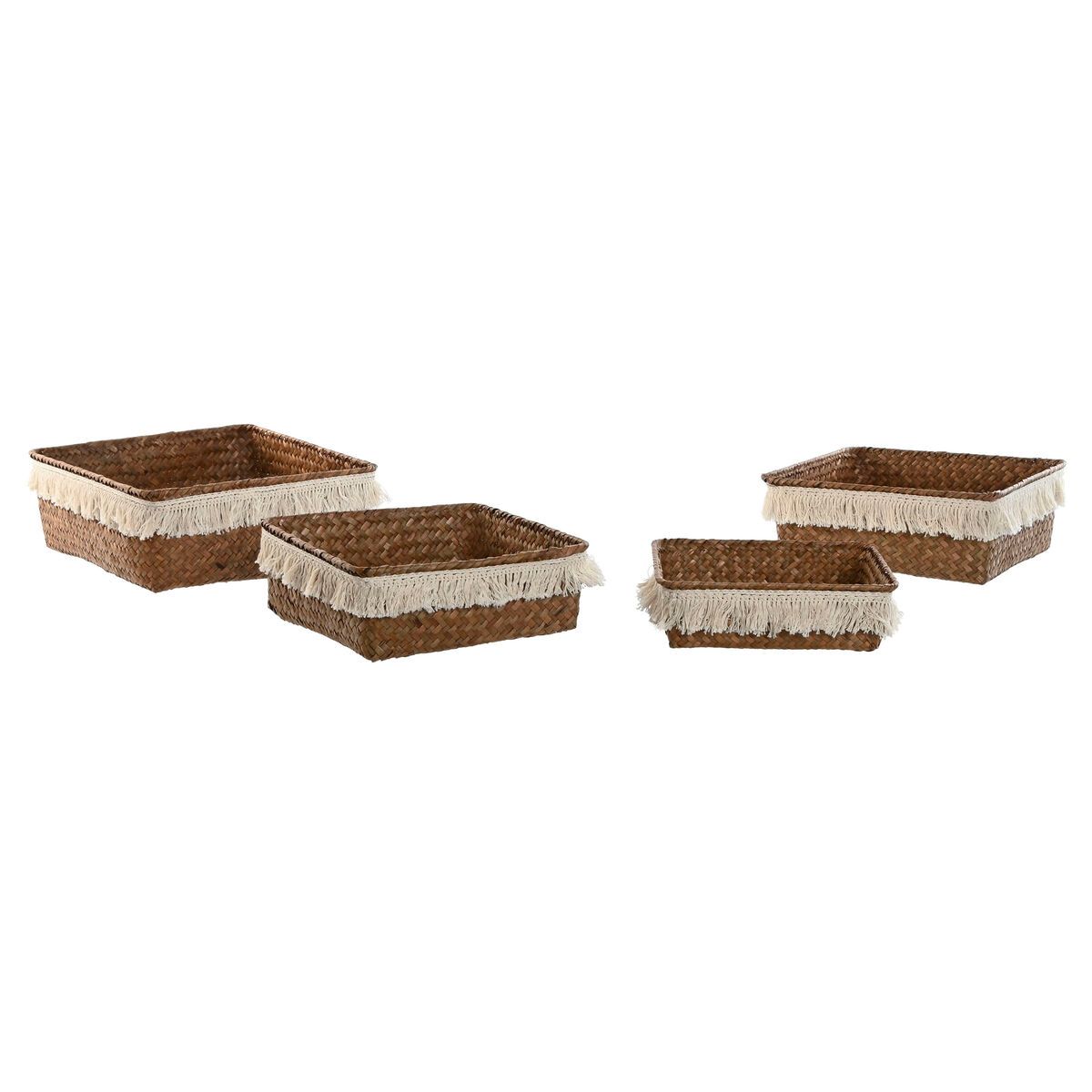 KALINDRA | BB. Basket set Home ESPRIT Natural Fibre Boho Worn 26 x 26 x 10 cm