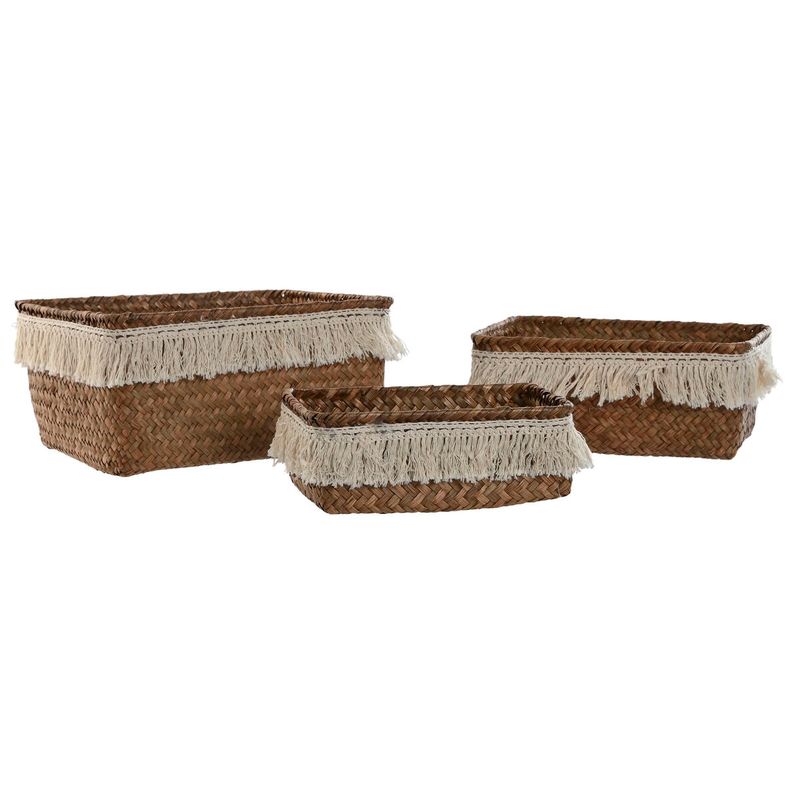 KALINDRA | BB. Basket set Home ESPRIT Natural Fibre Boho Worn 23 x 17 x 10 cm