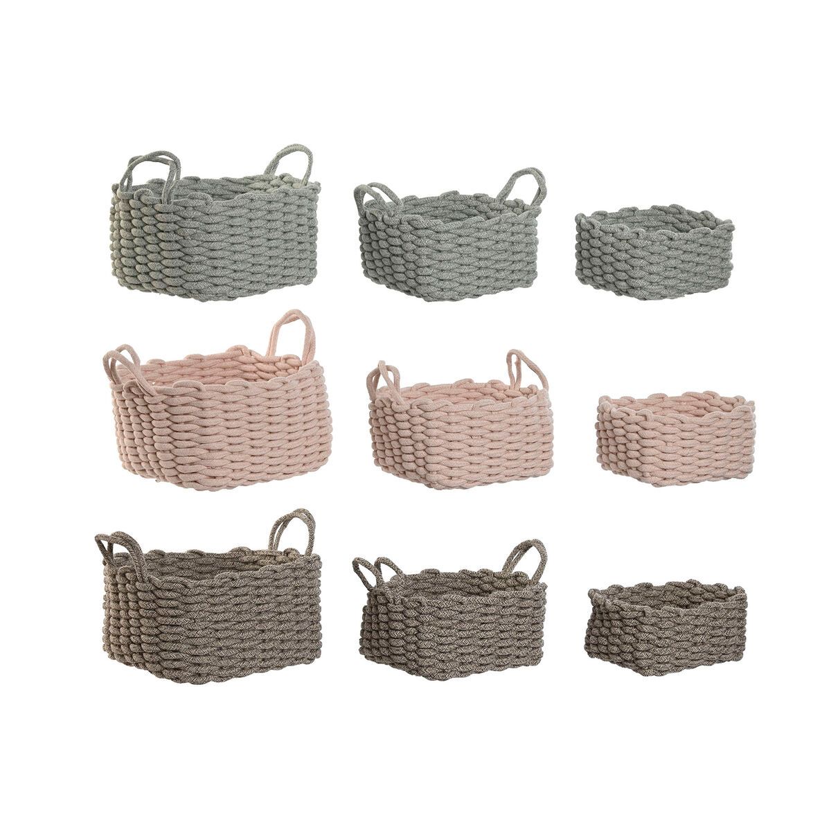 KALINDRA | BB. Basket set Home ESPRIT Rope 28 x 28 x 18 cm