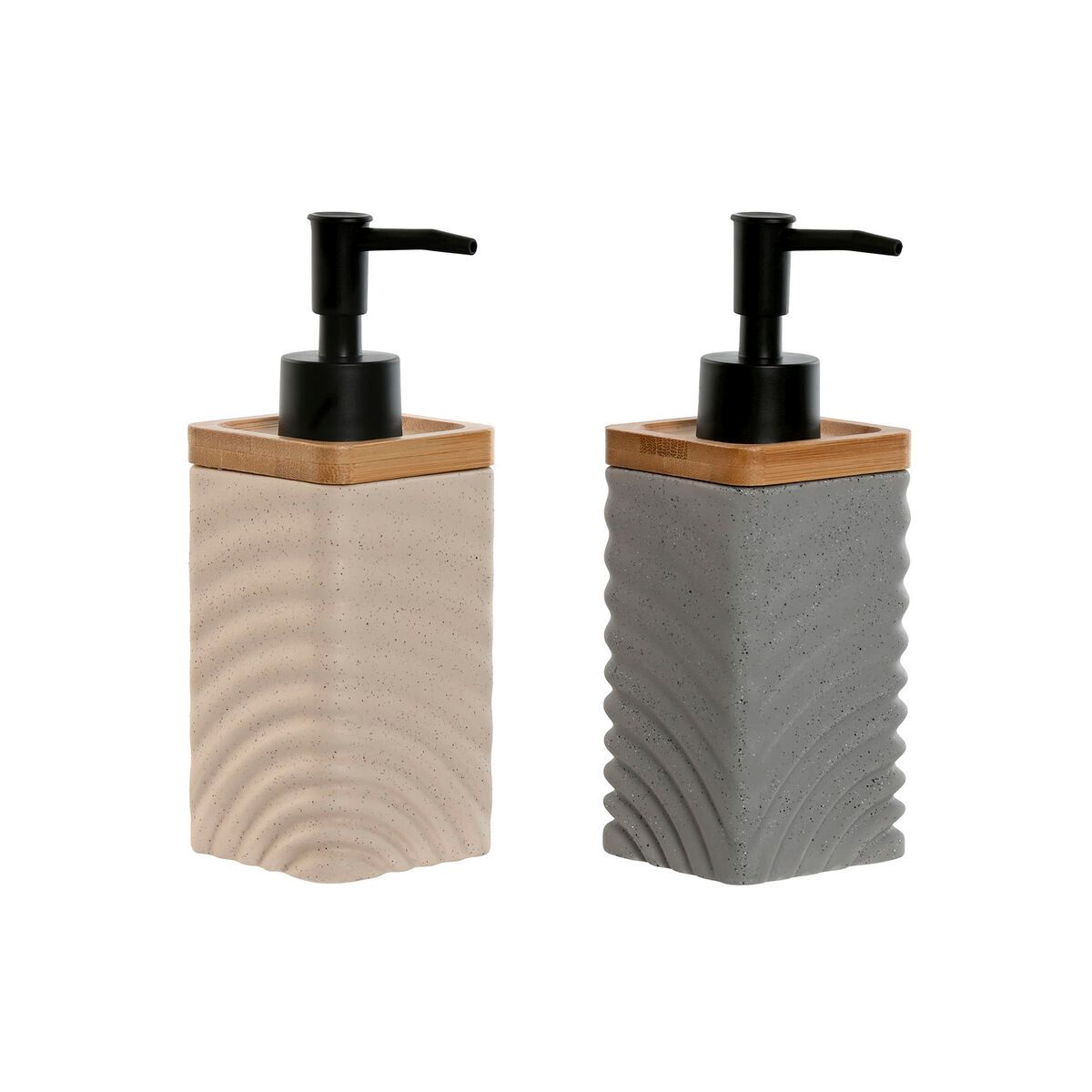 KALINDRA | BB. Soap Dispenser Home ESPRIT Black Grey Cream Bamboo Dolomite 320 ml (2 Units)