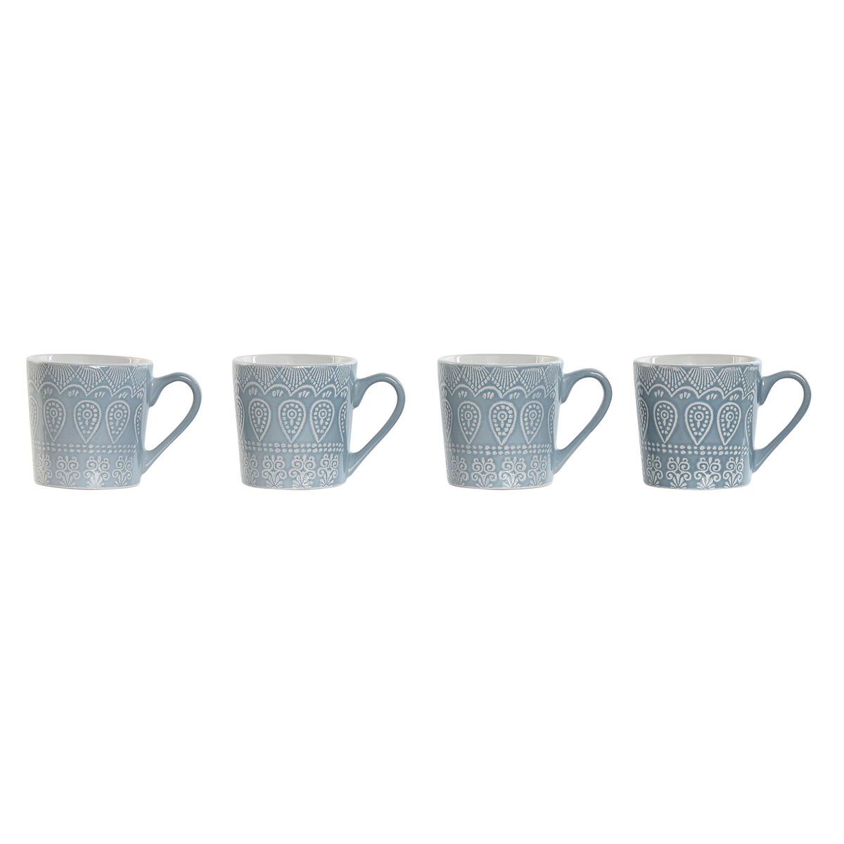 KALINDRA | BB. 4 Piece Mug Set Home ESPRIT Blue Stoneware 340 ml 13 x 9,5 x 9,2 cm Mandala