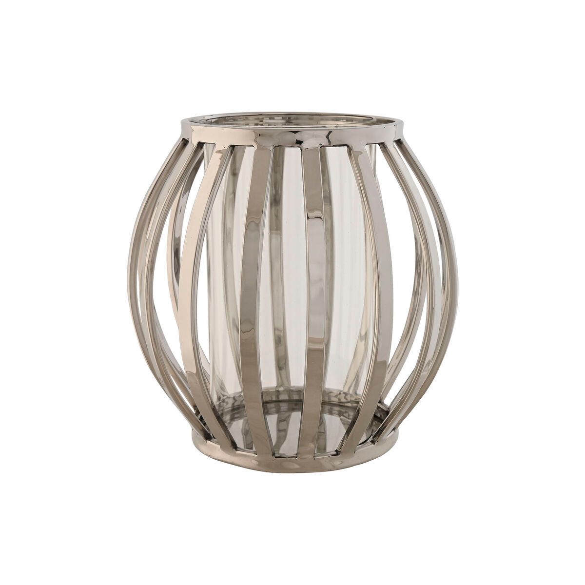 KALINDRA | BB. Candleholder Home ESPRIT Silver Crystal Steel 19 x 19 x 19 cm