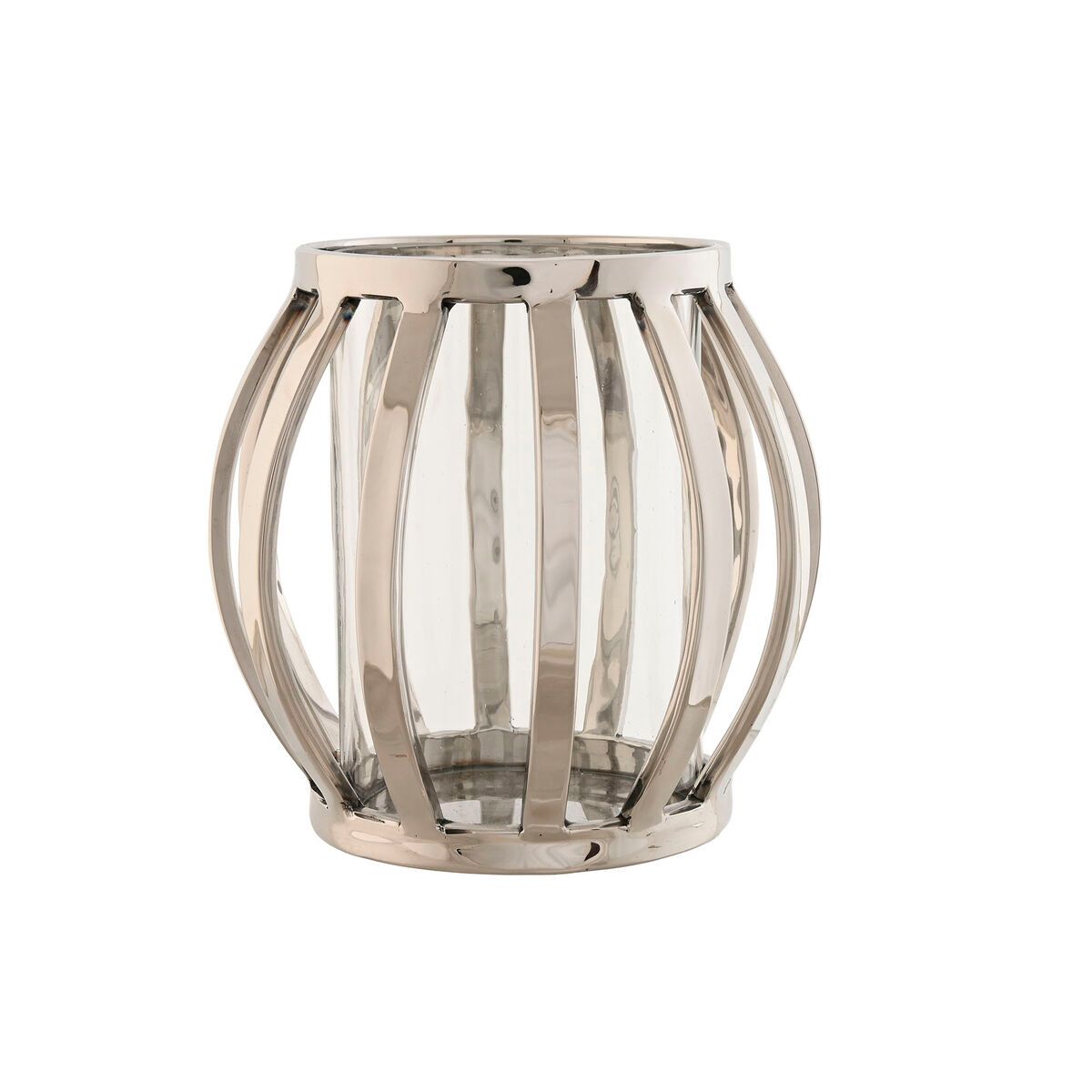 KALINDRA | BB. Candleholder Home ESPRIT Silver Crystal Steel 14 x 14 x 14 cm