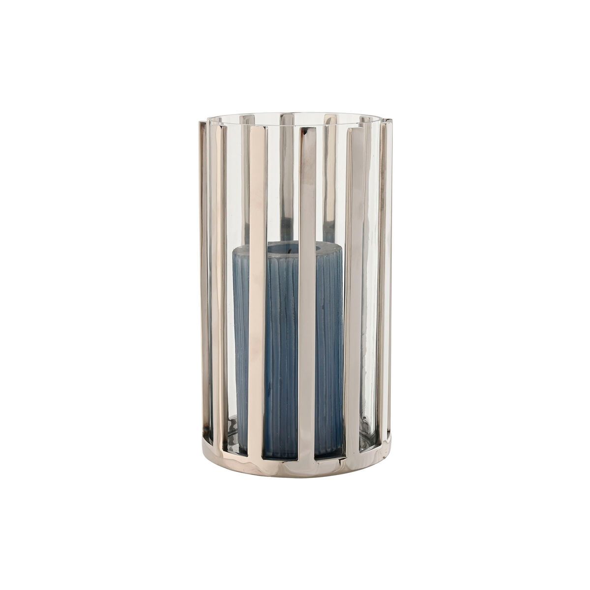 KALINDRA | BB. Candleholder Home ESPRIT Silver Crystal Steel 12 x 12 x 20 cm