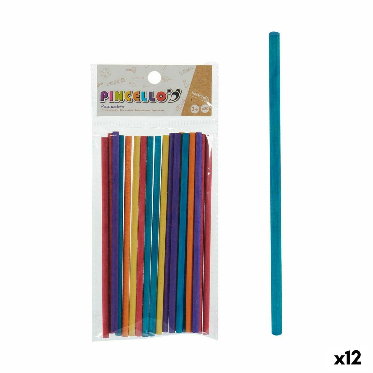 KALINDRA | BB. Sticks Pincello Multicolour Wood Handicrafts (12 Units)