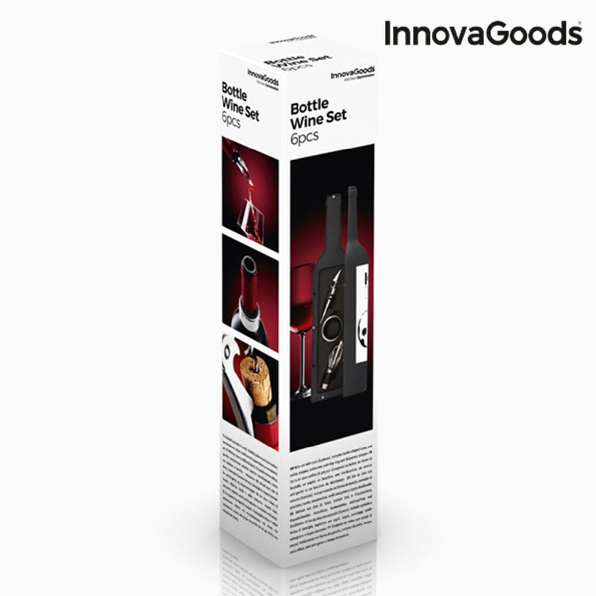 KALINDRA | BB. Bottle Wine Set InnovaGoods Black Stainless steel (Refurbished B)