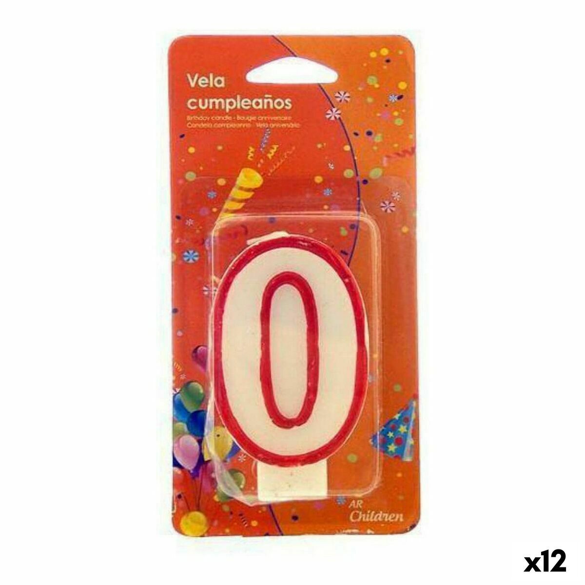 KALINDRA | BB. Candle Birthday Number 0 White Red (12 Units)