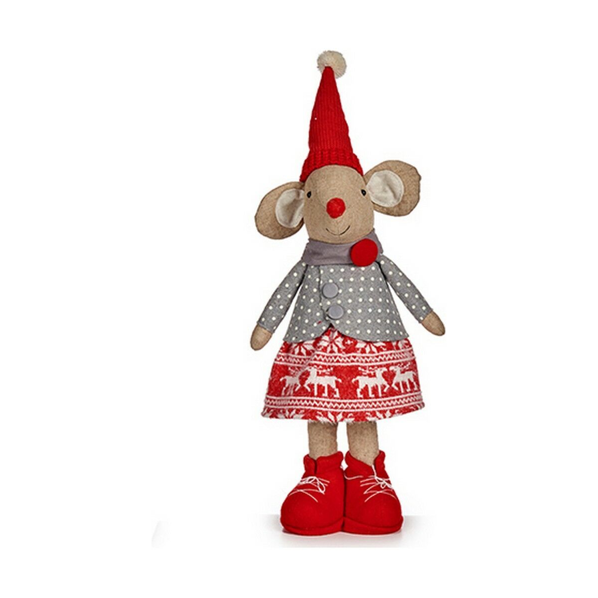 KALINDRA | BB. Christmas bauble Krist+ White Red Grey Cream Mouse Christmas 48 cm 16 x 60 x 20 cm