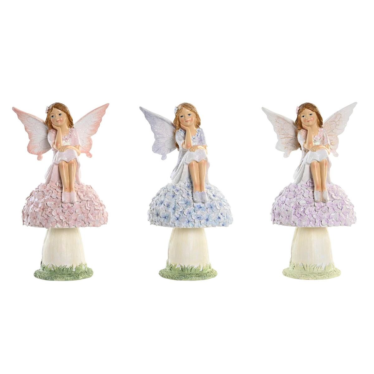 KALINDRA | BB. Decorative Figure DKD Home Decor Blue Pink Lilac Fairy 9,5 x 8 x 17 cm (3 Pieces)