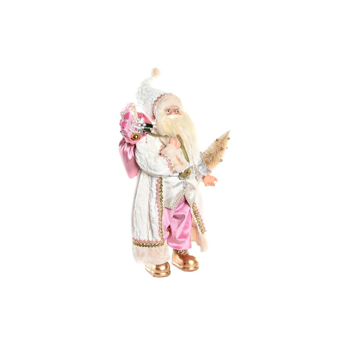 KALINDRA | BB. Decorative Figure DKD Home Decor Father Christmas Christmas Grey Pink PVC Wood 32 x 20 x 60 cm