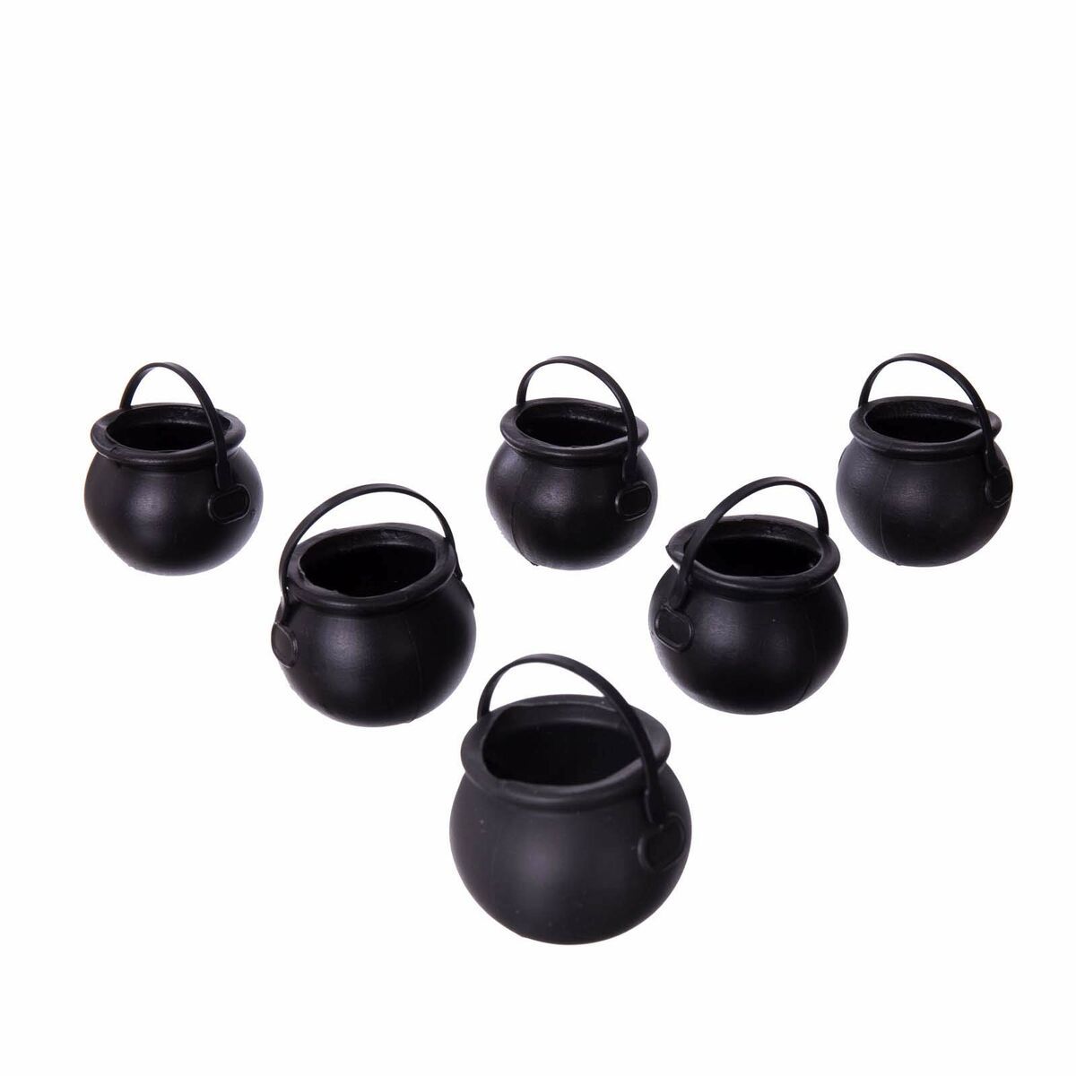 KALINDRA | BB. Halloween Decorations My Other Me Mini Cauldrons Black With handles (6 uds) (5 x 7 x 7 cm)