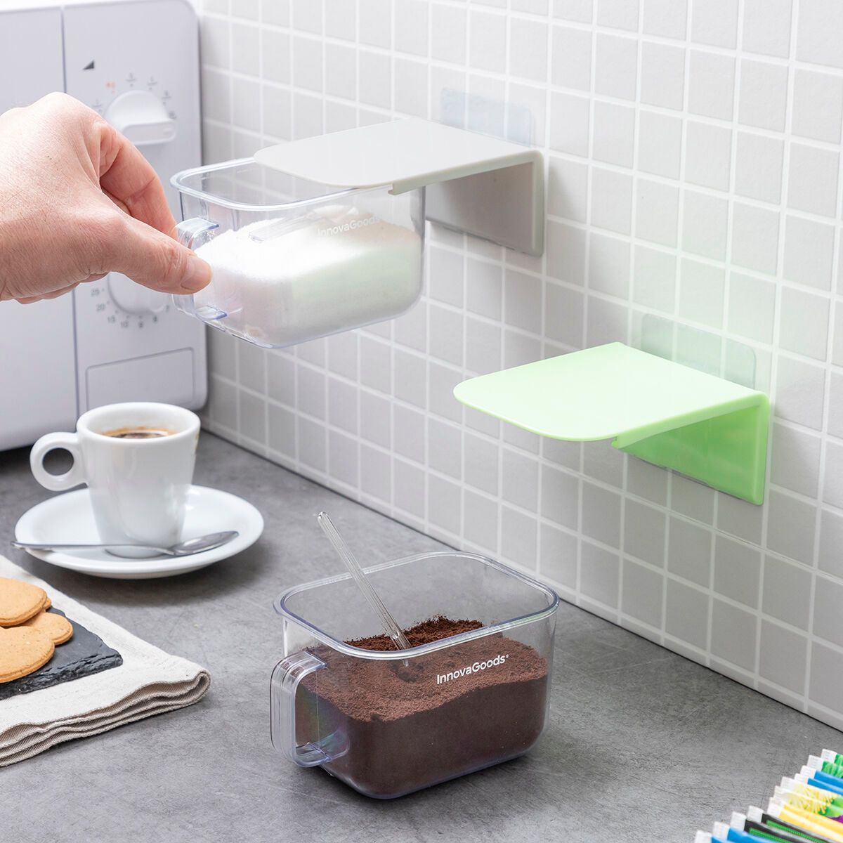 KALINDRA | BB. Removable Adhesive Kitchen Containers Handstore InnovaGoods 2 Units