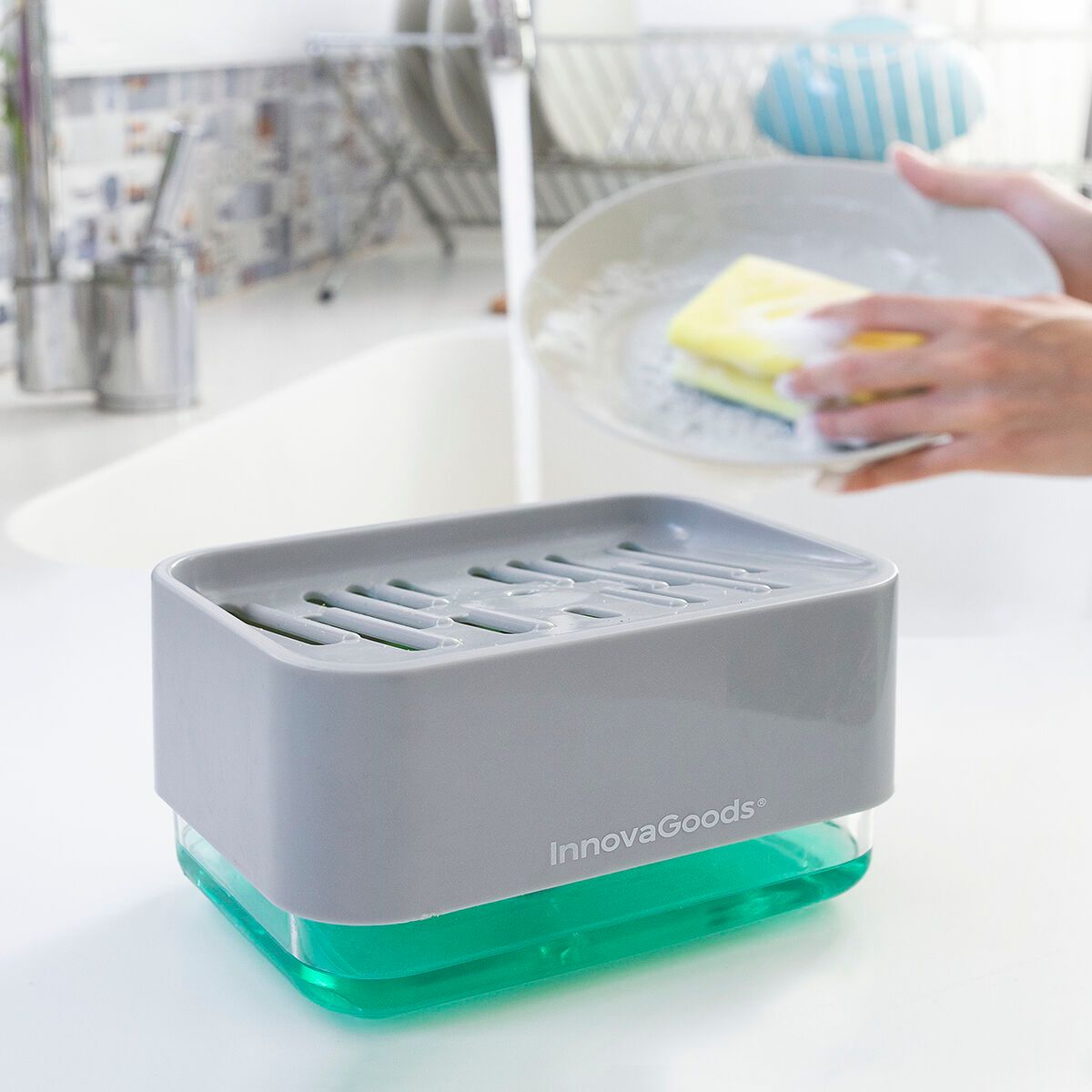 KALINDRA | BB. 2-in-1 Soap Dispenser for the Kitchen Sink Pushoap InnovaGoods
