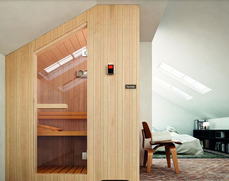 BLUEFARM | Verre. Nuvola : le sauna finlandais combiné avec le bio-sauna infrarouge