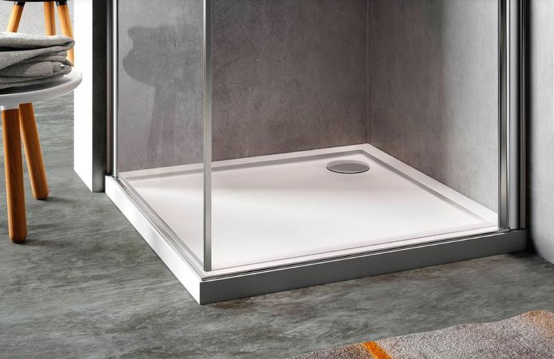 BLUELINE | Verre. Cinco. Receveurs de douche à rebord en acrylique renforcé. 3 modèles et de nombreuses tailles disponibles
