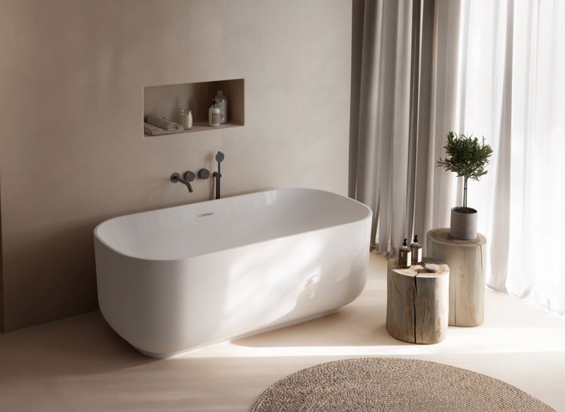 BLUELINE | Glass. Galya. Acrylic bathtub cm 170 x 80 x 61 h. Available in 2 colors