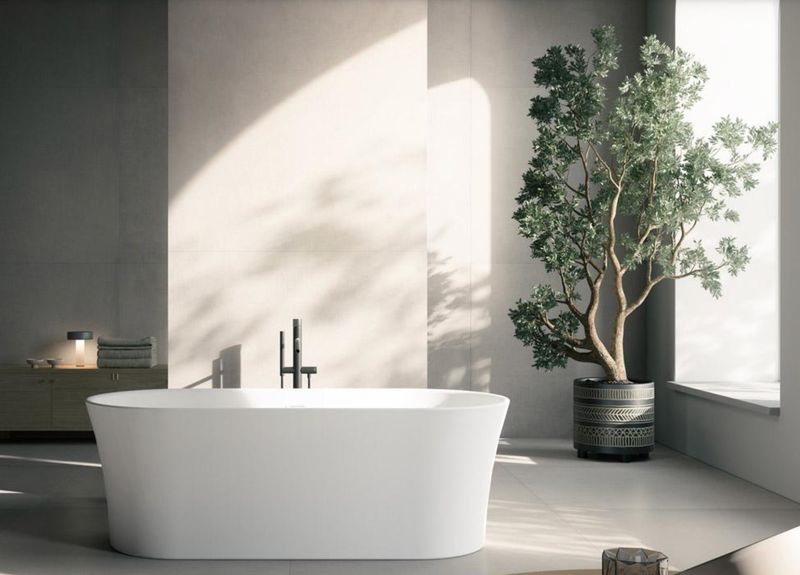 BLUELINE | Glass. Panay. Acrylic bathtub cm 170 x 80 x 61 h. Available in 2 colors
