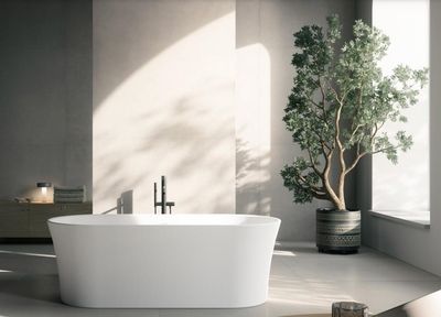 BLUELINE | Glass. Panay. Acrylic bathtub cm 170 x 80 x 61 h. Available in 2 colors