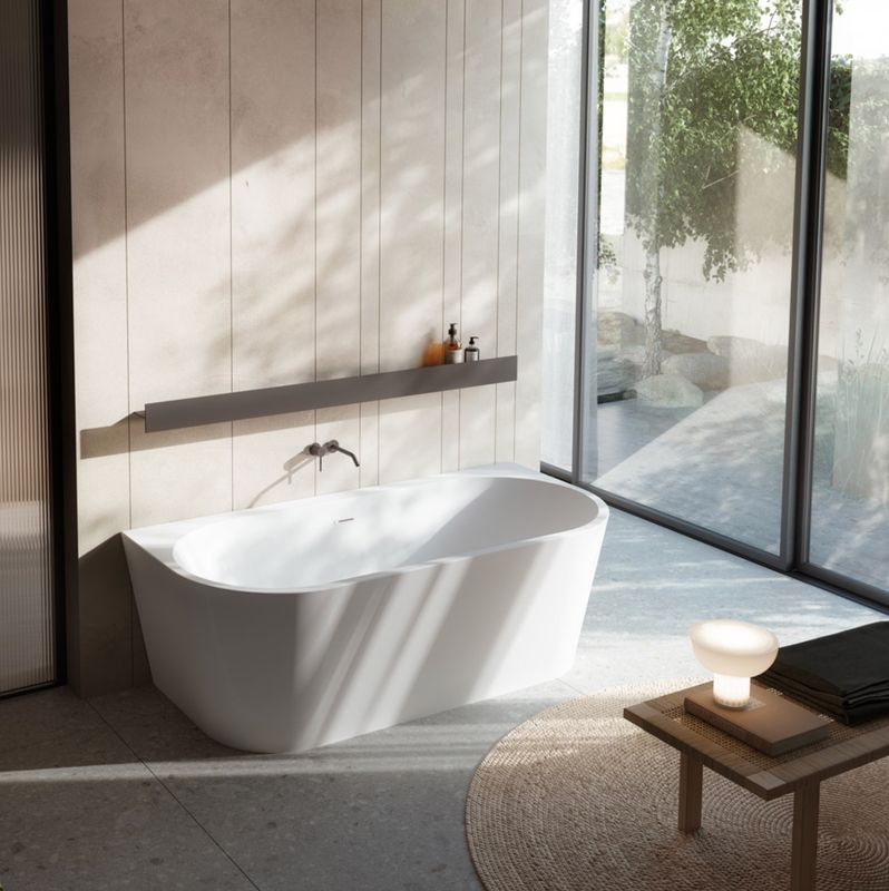 BLUELINE | Glass. Meilin. Acrylic bathtub cm 170 x 80 x 57 h. Available in 2 colors