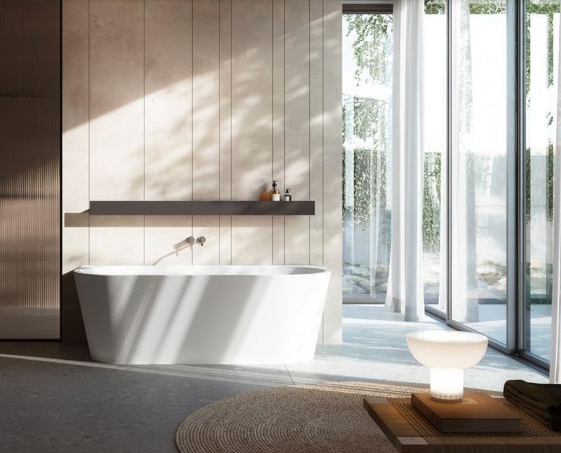 BLUELINE | Glass. Meilin. Acrylic bathtub cm 170 x 80 x 57 h. Available in 2 colors