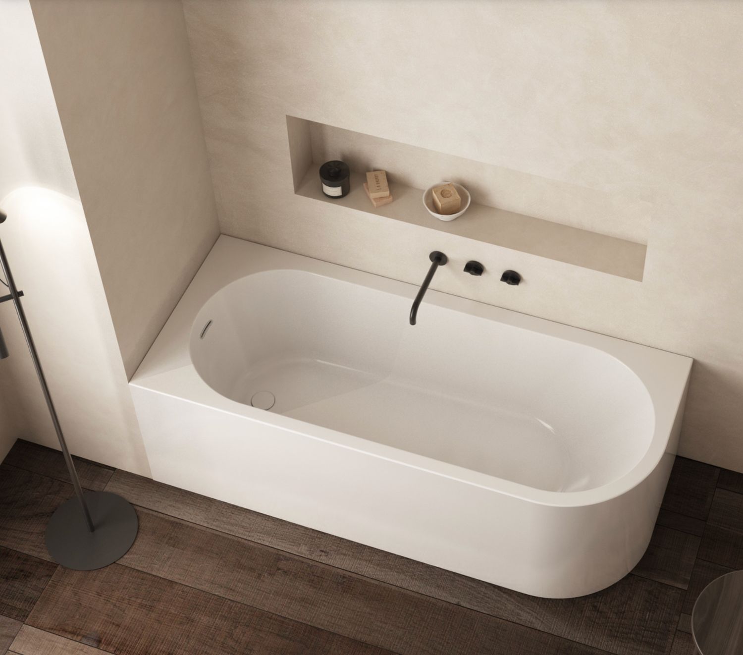 BLUELINE | Glass. Daisy. Acrylic bathtub cm 170 x 70 x 55 h. Available in 2 colors