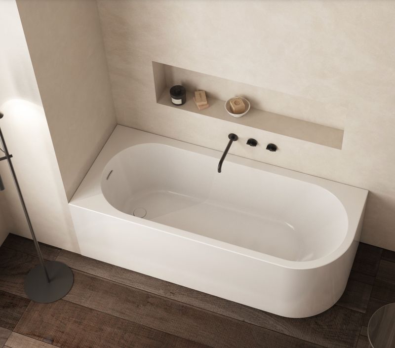 BLUELINE | Glass. Daisy. Acrylic bathtub cm 170 x 70 x 55 h. Available in 2 colors