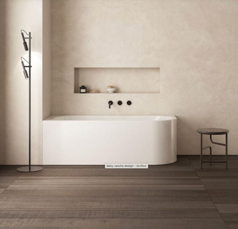 BLUELINE | Glass. Daisy. Acrylic bathtub cm 170 x 70 x 55 h. Available in 2 colors