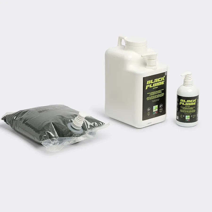 KALINDRA | Kroll. Blackfluide. Black-detox fluid hand cream with natural abrasive and plant-based activated charcoal.