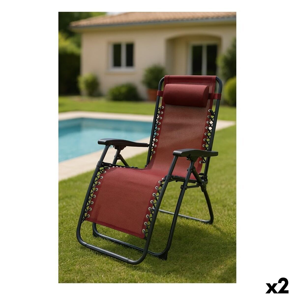 KALINDRA | BB. Foldable Camping Chair Marbueno Burgundy 2 Units