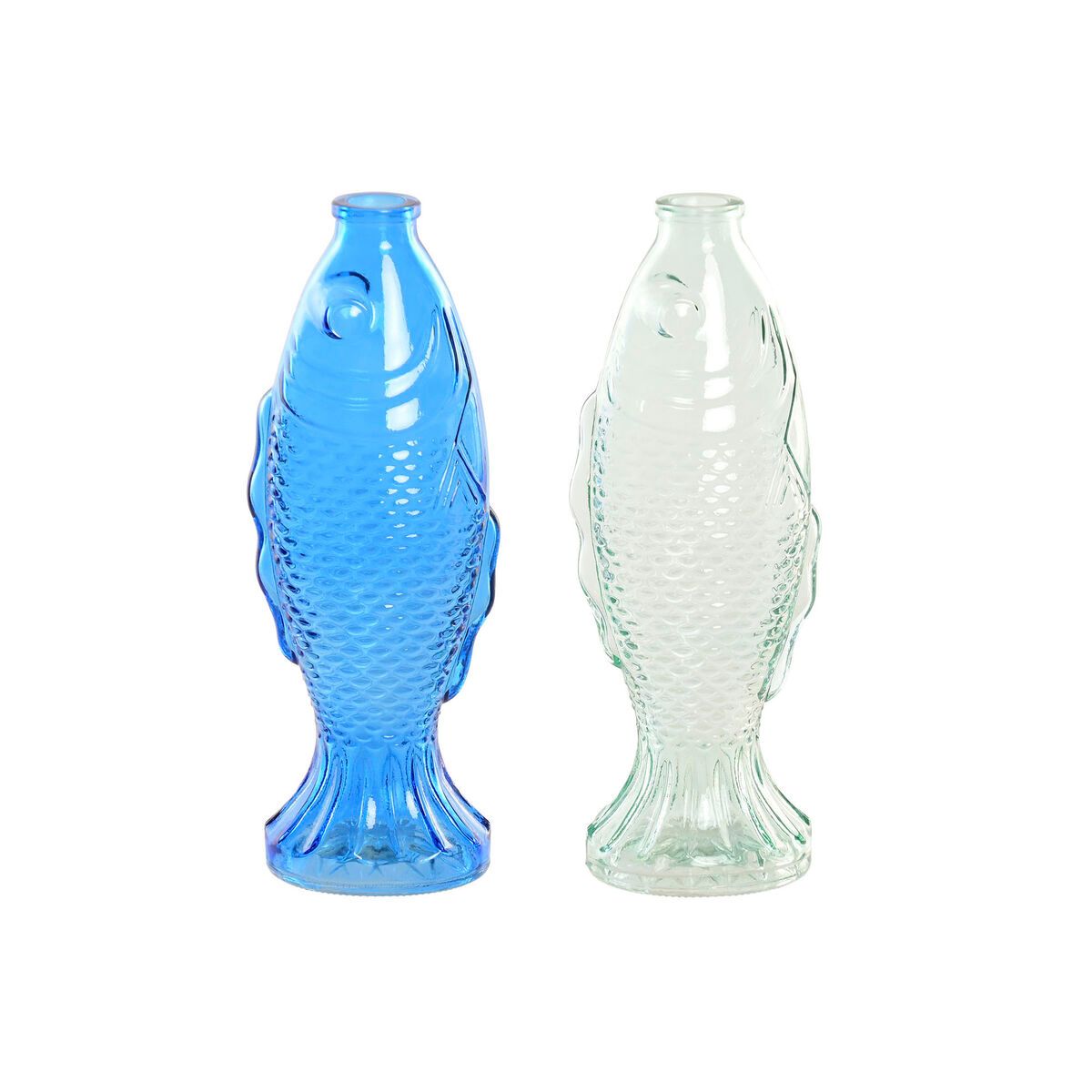 KALINDRA | BB. Vase Home ESPRIT Blue Turquoise Crystal Mediterranean 10 X 7 X 26,3 CM (2 Units)